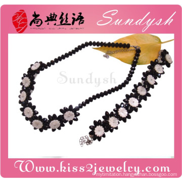 Party Jewelry Classics Black Rose Flower Necklace Bracelet